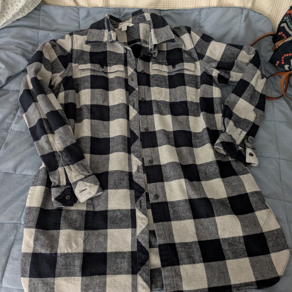 LL Bean Plaid Flannel Shirt, Tunic